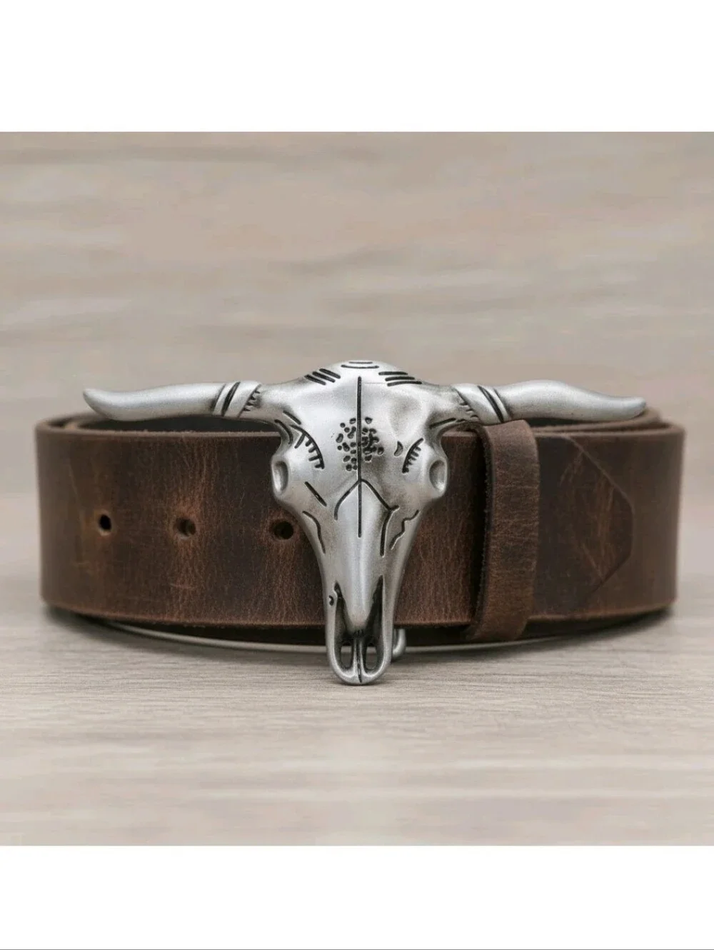 Cowboy Texas Rodeo Gold or silver Texas longhorn steer belt buckle